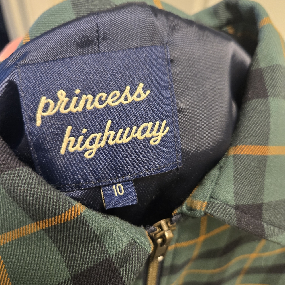 Princess Highway Green Plaid Cropped Jacket - Picture 2 of 2